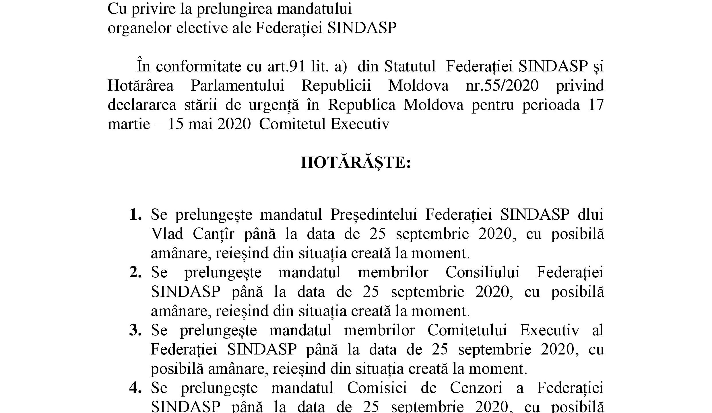 În atenția delegaților la Congresul VI al Federației SINDASP și a membrilor de sindicat